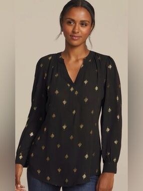 Maurices Black and Gold Blouse